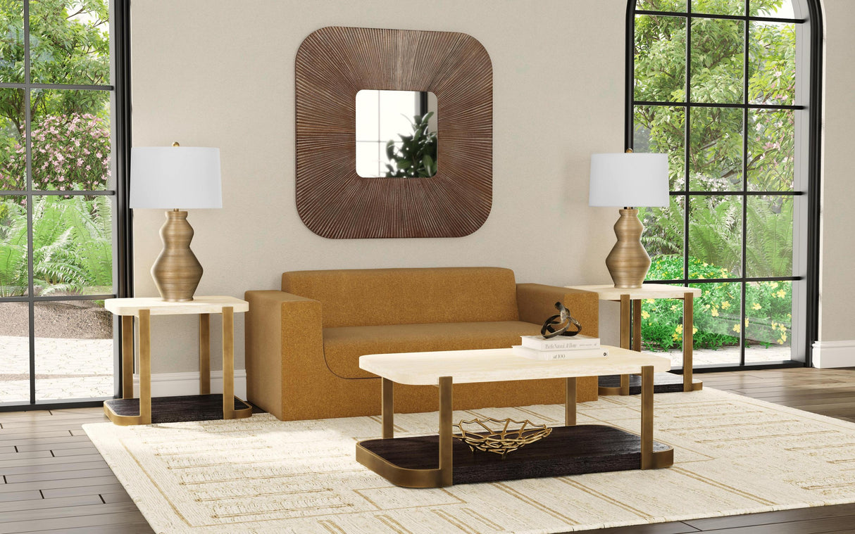 Bassett Brze Metal Frame W Trvertne & Esprso Avalon End Table