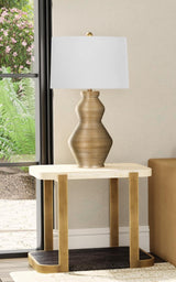 Bassett Brze Metal Frame W Trvertne & Esprso Avalon End Table