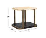 Bassett Brze Metal Frame W Trvertne & Esprso Avalon End Table