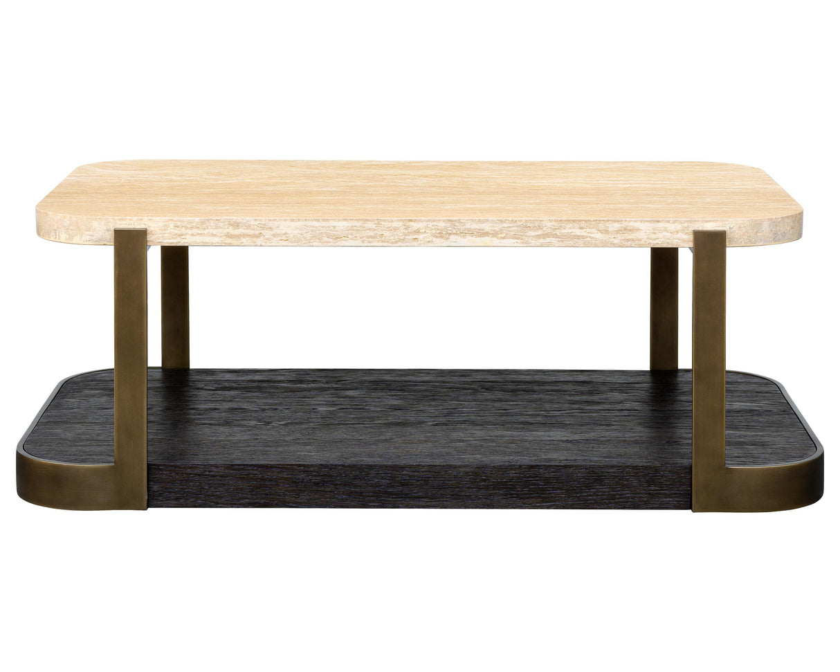 Bassett Brze Metal Frame W Trvertne & Esprso Avalon Cocktail Table