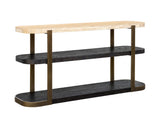 Bassett Brze Metal Frame W Trvertne & Esprso Avalon Console Table