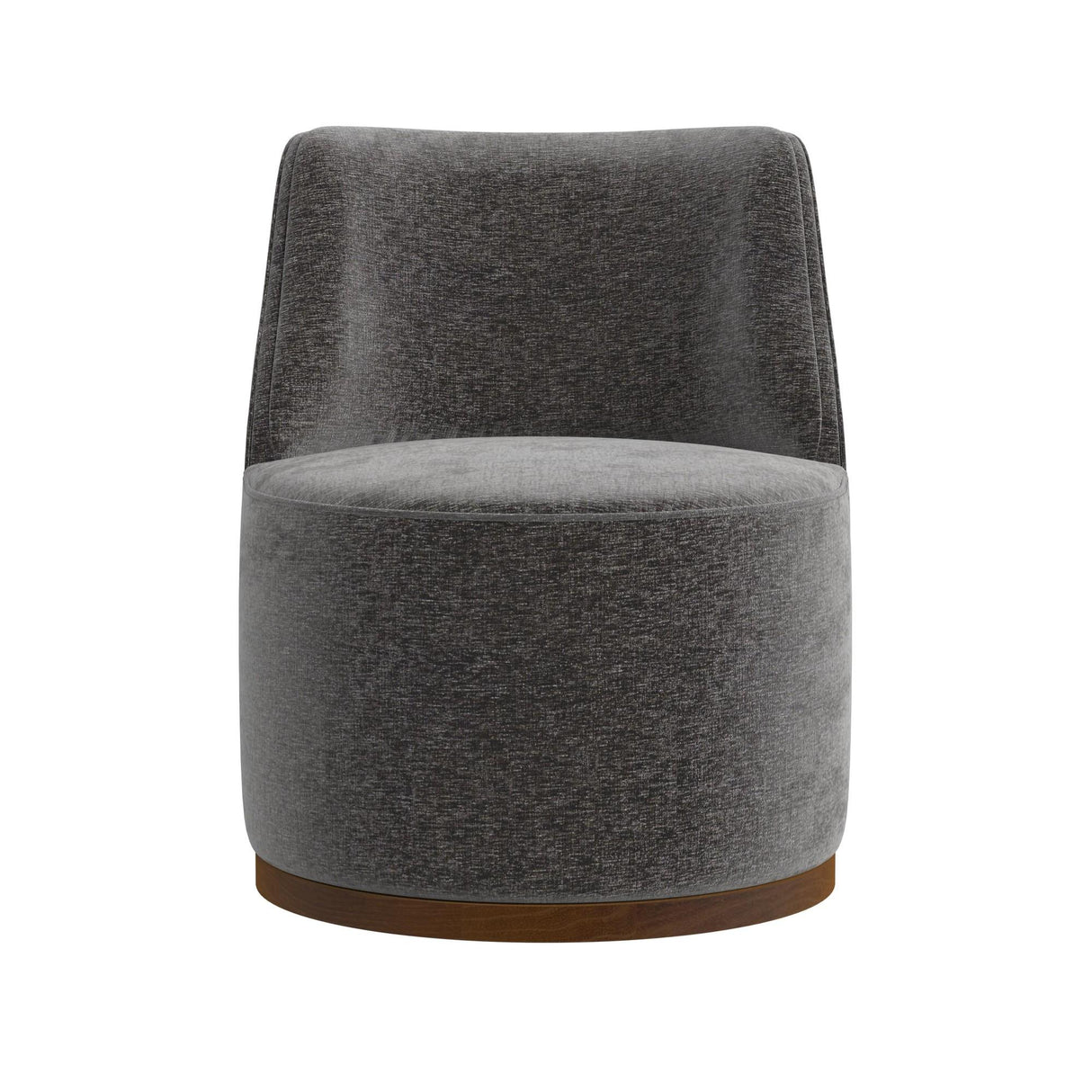 Bassett Contessa Charcoal / Rustic Wood Base Burke Accent Chair