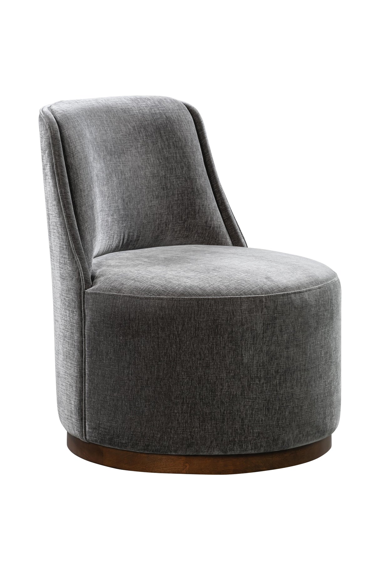 Bassett Contessa Charcoal / Rustic Wood Base Burke Accent Chair