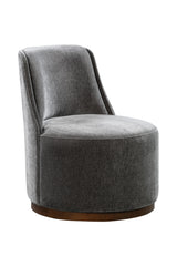 Bassett Contessa Charcoal / Rustic Wood Base Burke Accent Chair