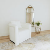 Bassett Contessa Charcoal / Rustic Wood Base Burke Accent Chair