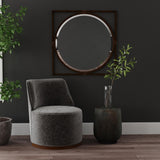 Bassett Contessa Charcoal / Rustic Wood Base Burke Accent Chair