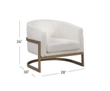 Bassett Ivory / Brushed Gold Frame Neve Accent Chair