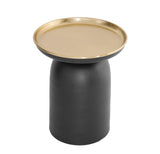 Bassett Burnished Brass / Black Leta Scatter Table