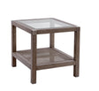 Bassett Driftwood Grey & Cane Brushed Nickel Calum End Table