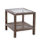 Bassett Driftwood Grey & Cane Brushed Nickel Calum End Table
