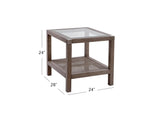 Bassett Driftwood Grey & Cane Brushed Nickel Calum End Table