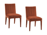 Bassett Rust Velvet Brianne Rust Dining Chair Set of 2
