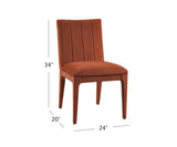 Bassett Rust Velvet Brianne Rust Dining Chair Set of 2