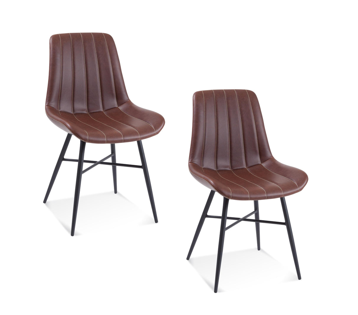 Bassett Brown seat & black frame Dylan Side Chair Set of 2