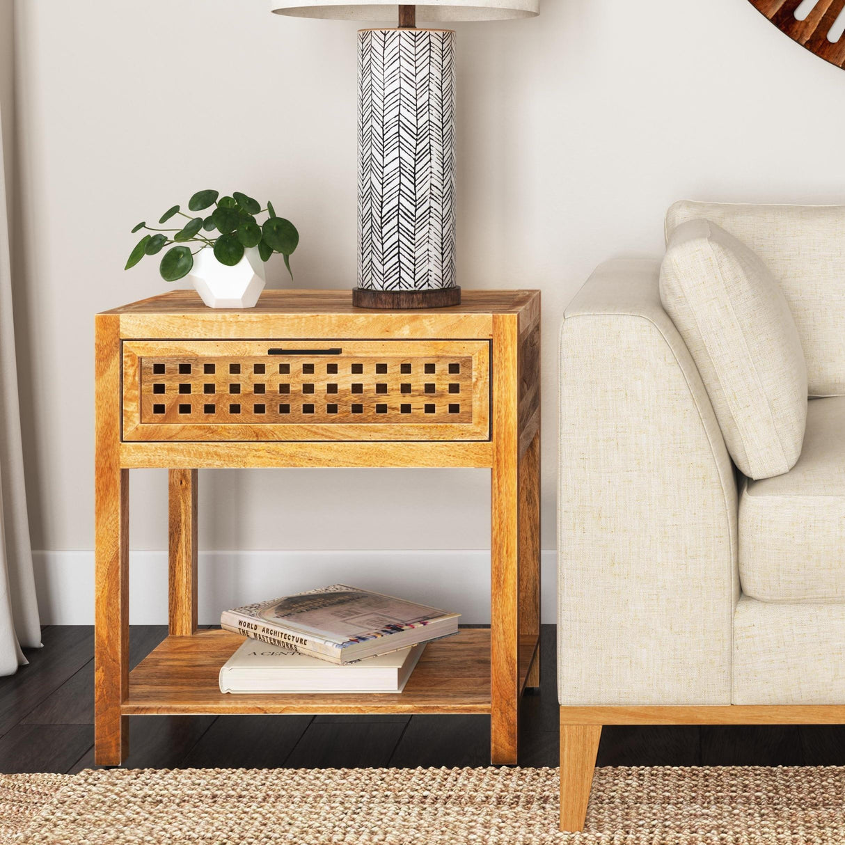 Bassett Natural Pentak Chairside End Table