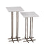 Bassett Antique Brass White Marble Xavier Accent Table 2 Piece Set