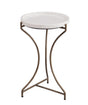 Bassett Antique Brass and White Marble McGowan Accent Table