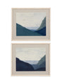 Bassett Distressed White Frame Muted Coast Framed Print Set of 2