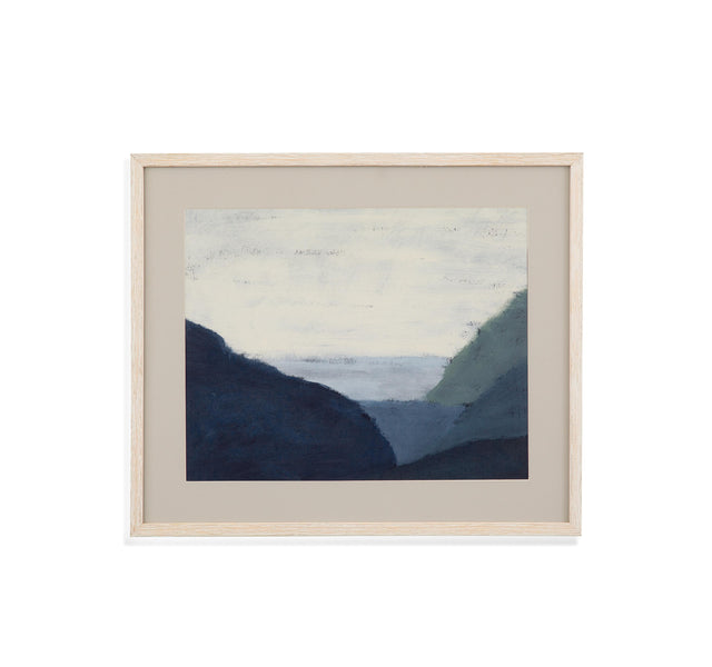 Bassett Distressed White Frame Muted Coast I Framed Print