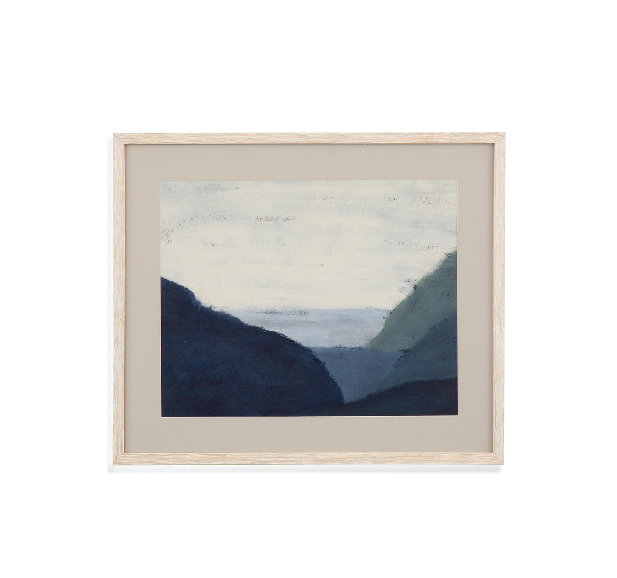 Bassett Distressed White Frame Muted Coast I Framed Print