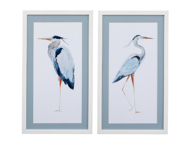 Bassett White Heron Framed Print Set of 2