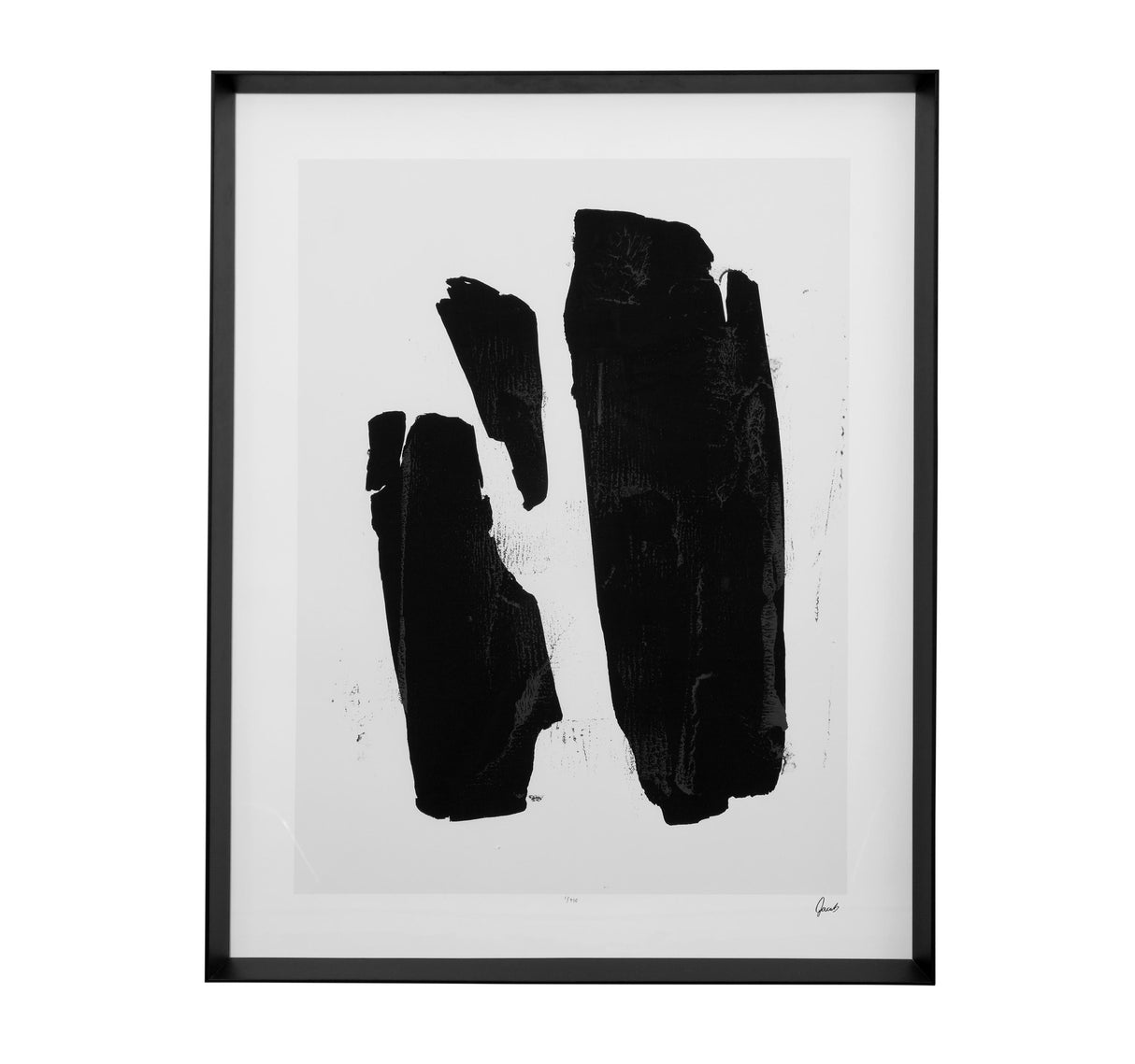 Bassett Matte Black Frame Triple Block Print II Framed Print