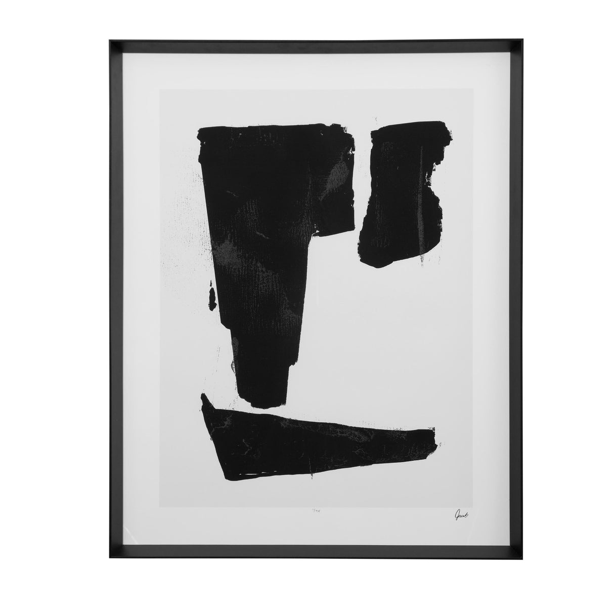 Bassett Matte Black Frame Triple Block Print I Framed Print