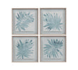 Bassett Weathered White Frame Burlap Ocean Palm Framed Print Set of 4