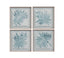 Bassett Weathered White Frame Burlap Ocean Palm Framed Print Set of 4