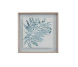 Bassett Weathered White Frame Burlap Ocean Palm I Framed Print