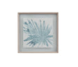 Bassett Weathered White Frame Burlap Ocean Palm II Framed Print