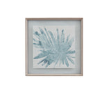 Bassett Weathered White Frame Burlap Ocean Palm II Framed Print
