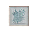 Bassett Weathered White Frame Burlap Ocean Palm III Framed Print