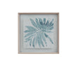 Bassett Weathered White Frame Burlap Ocean Palm IX Framed Print