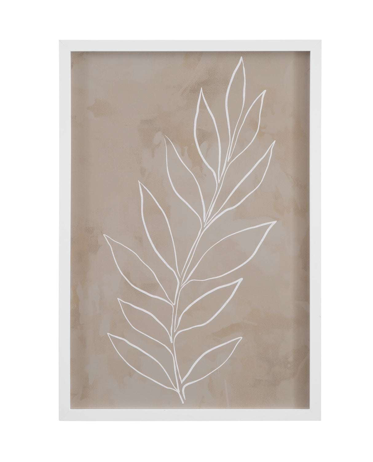 Bassett White Leaf Line Art III Framed Print