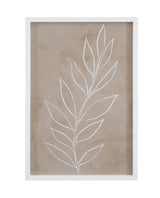 Bassett White Leaf Line Art III Framed Print