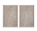 Bassett White Leaf Line Art III Framed Print