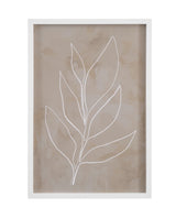 Bassett White Leaf Line Art II Framed Print