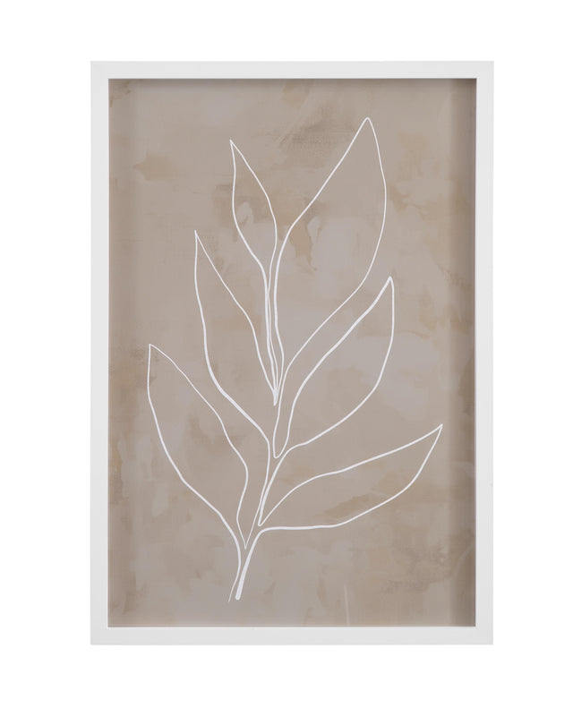 Bassett White Leaf Line Art II Framed Print