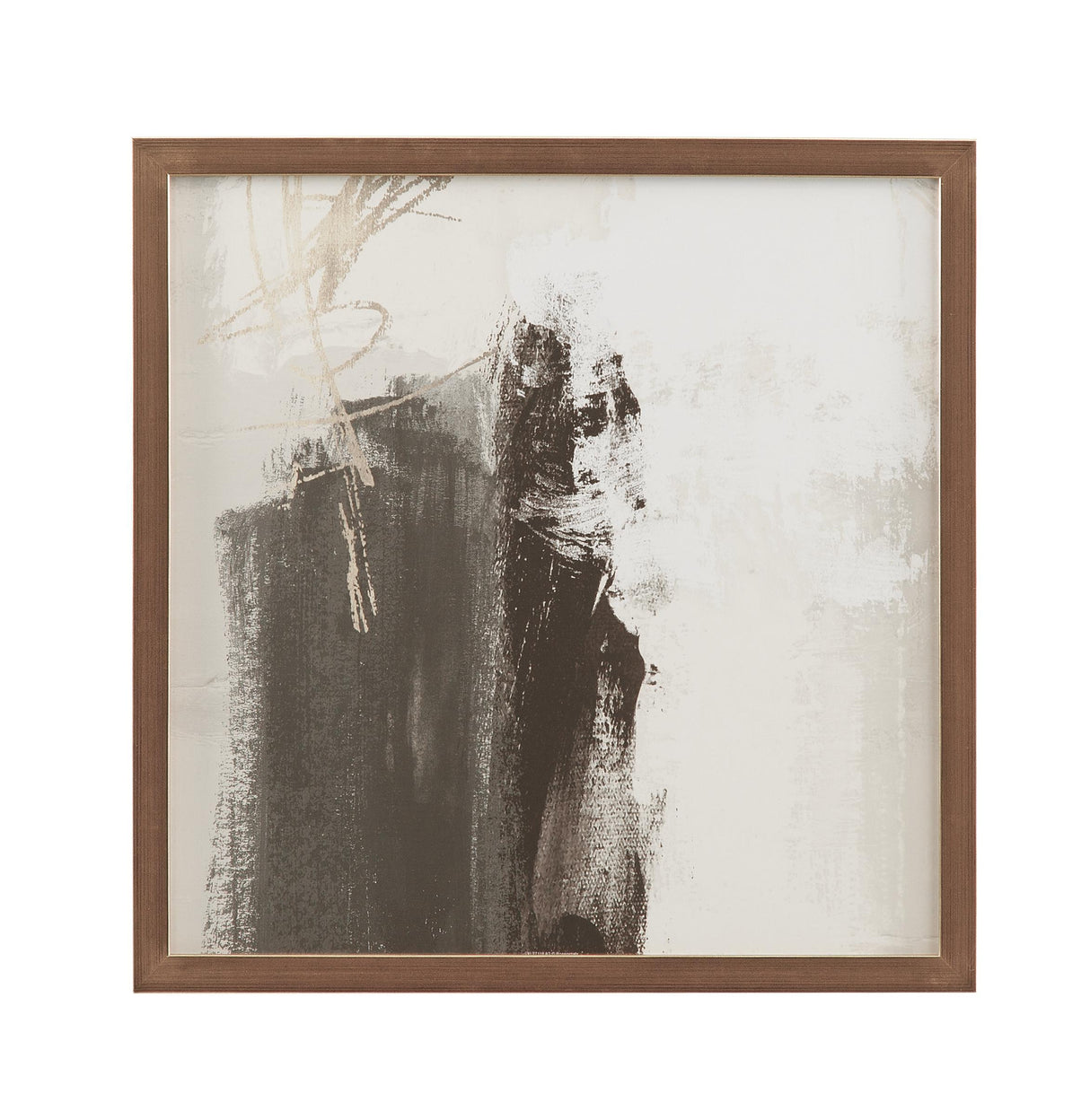 Bassett Cream, Ivory, Bronze Frame Neutral Contrast Brush Framed Print