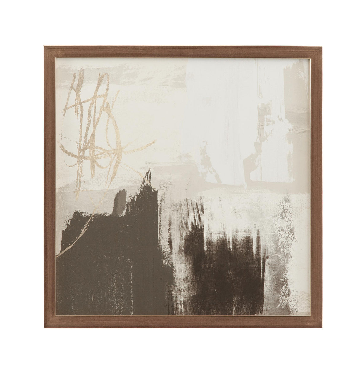 Bassett Cream, Ivory, Bronze Frame Neutral Contrast Swatch Framed Print