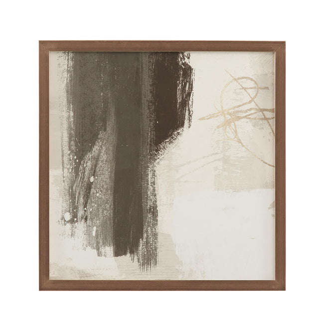 Bassett Cream, Ivory, Bronze Frame Neutral Contrast Stroke Framed Print