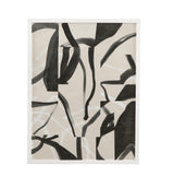 Bassett Gray, Black, Tan, Matte White Frame Ink Maze I Framed Print