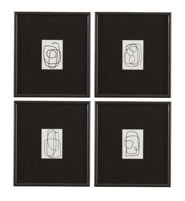 Bassett Black, White, Soft Black Frame Form Study Framed Print s/4
