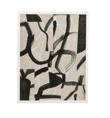 Bassett Gray, Black, Tan, Matte White Frame Ink Maze II Framed Print
