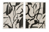 Bassett Gray, Black, Tan, Matte White Frame Ink Maze II Framed Print