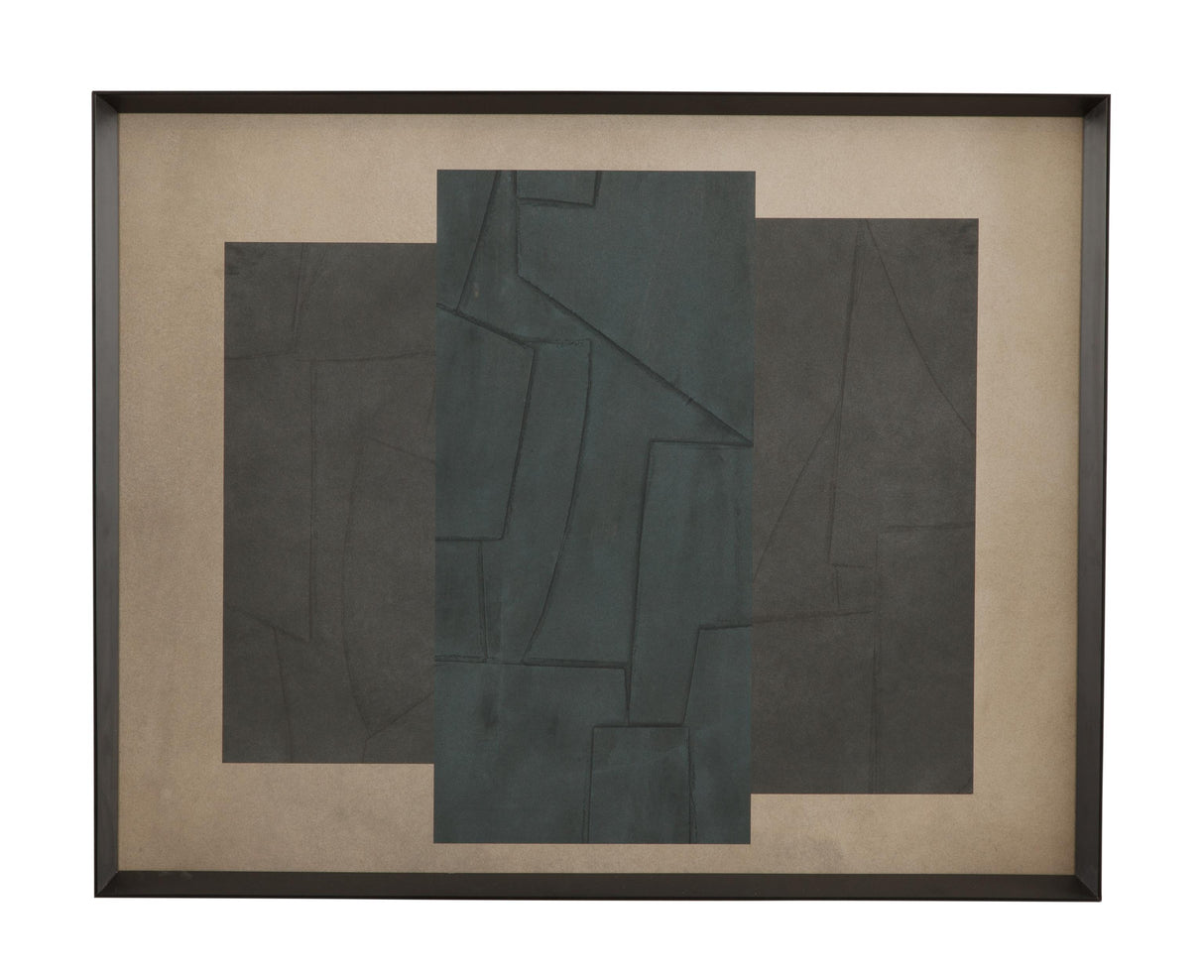 Bassett Charcoal, Black, Taupe Soft Slate II Framed Print
