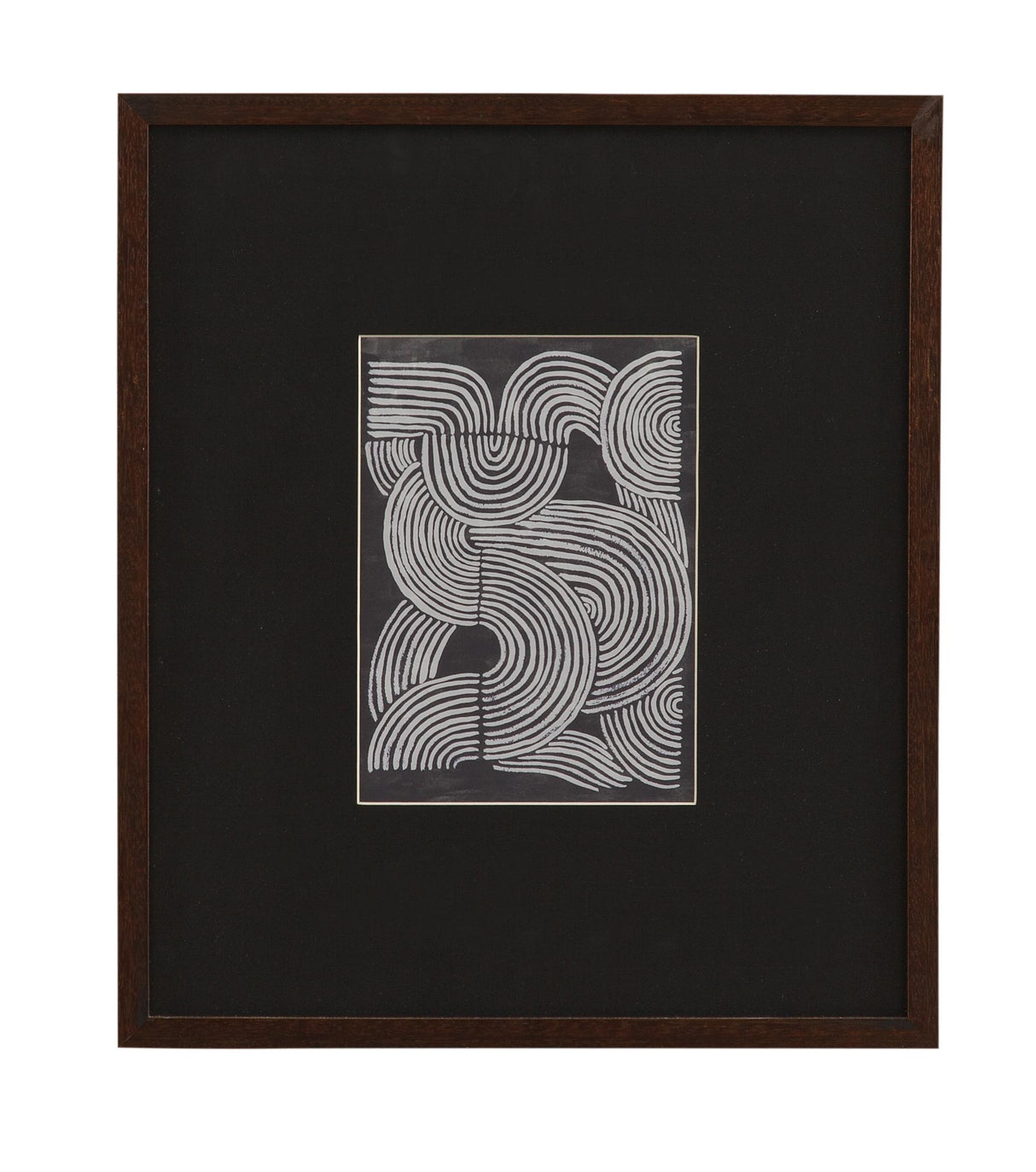 Bassett Black, White, Dark Walnut Neutral Strokes I Framed Print