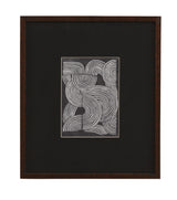 Bassett Black, White, Dark Walnut Neutral Strokes I Framed Print