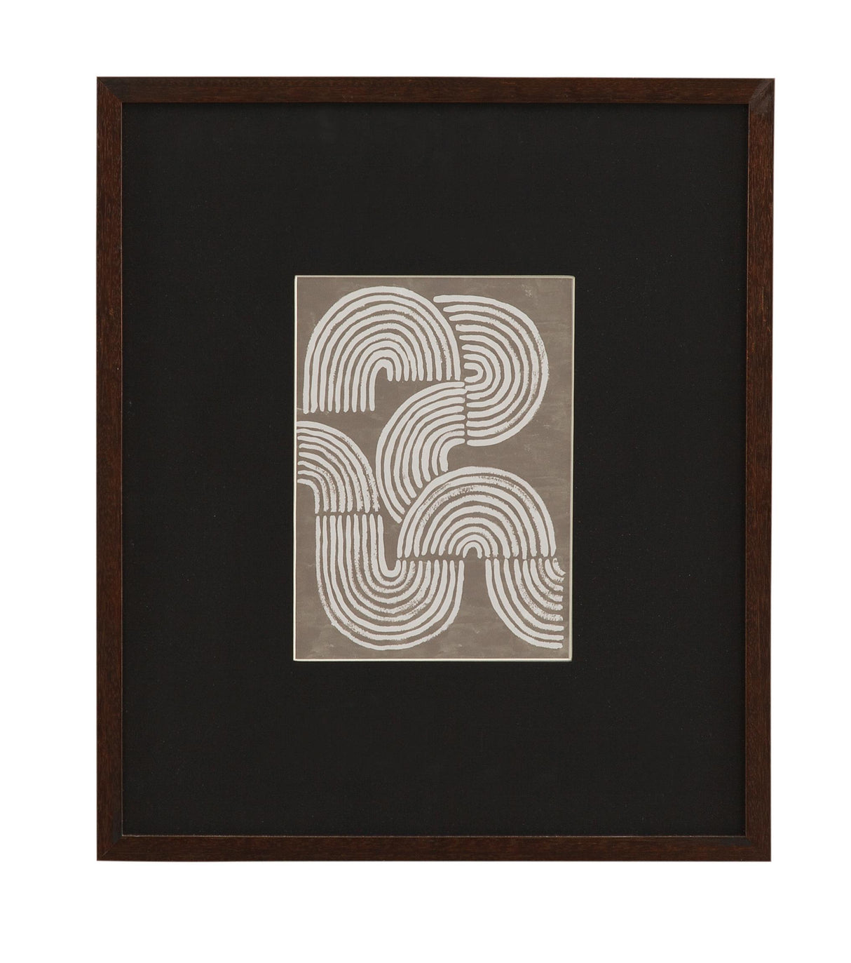 Bassett Black, White, Dark Walnut Neutral Strokes II Framed Print